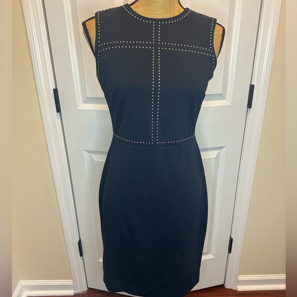 Ivanka Trump Navy Blue Studded Sleeveless Dress size 4